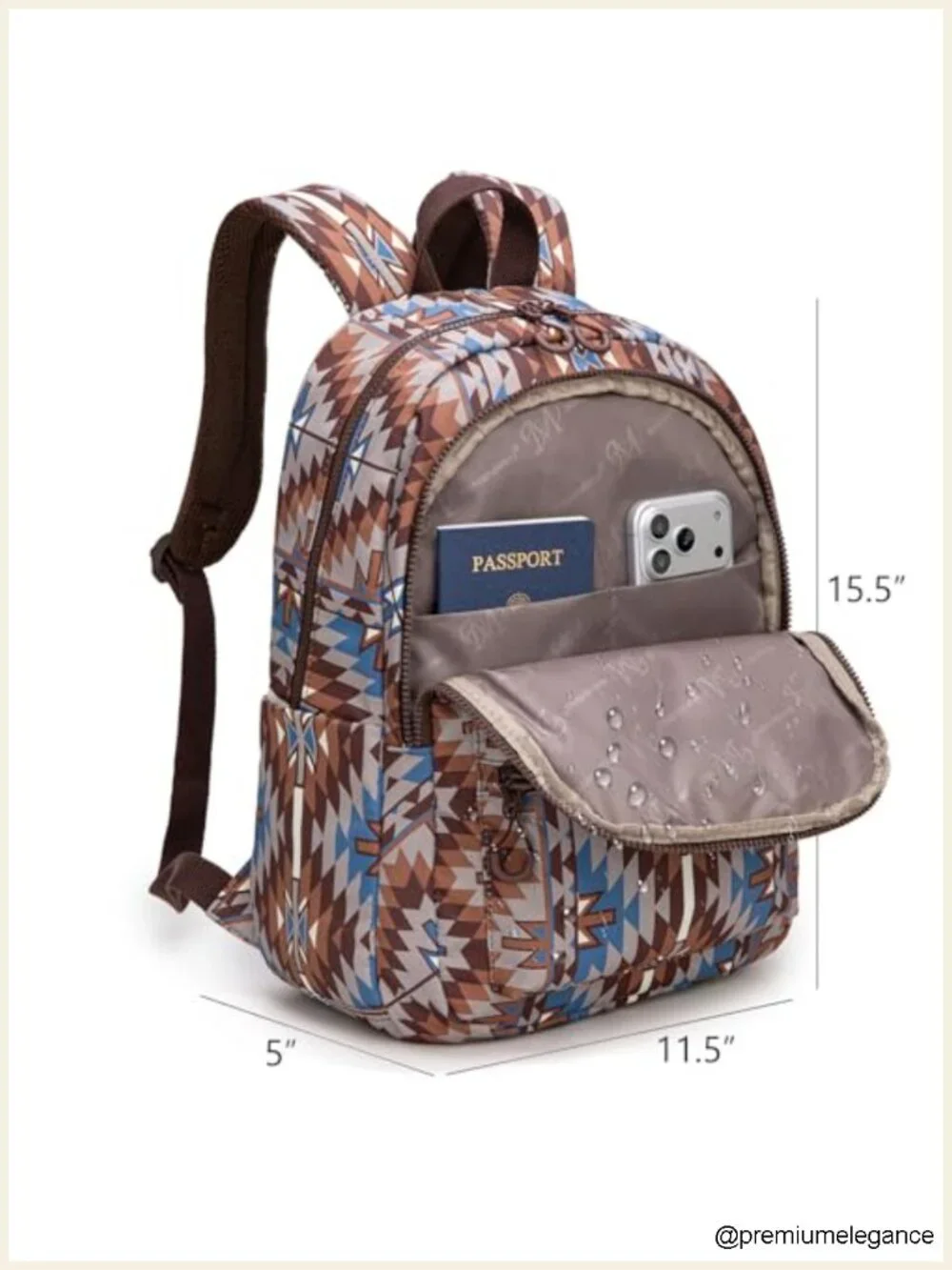 Western Aztec Backpack Purse Lightweight Casual Daypack Waterproof Nylon Travel
